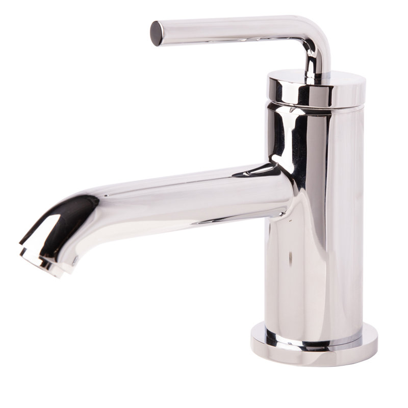 Cigno Deck Mount Single Hole Bathroom Faucet with Drain Assembly, Polished Nickel