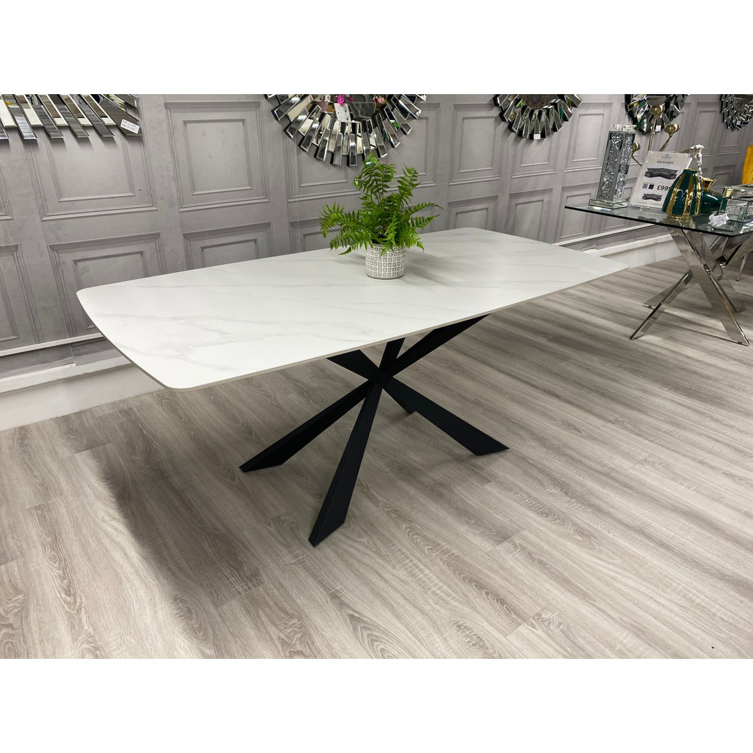 New York White Stone Top Dining Table