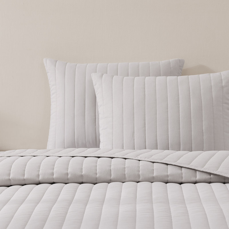 Standard Cotton-European Linen Quilt Set, Moon, Queen Quilt + 2 Standard Shams