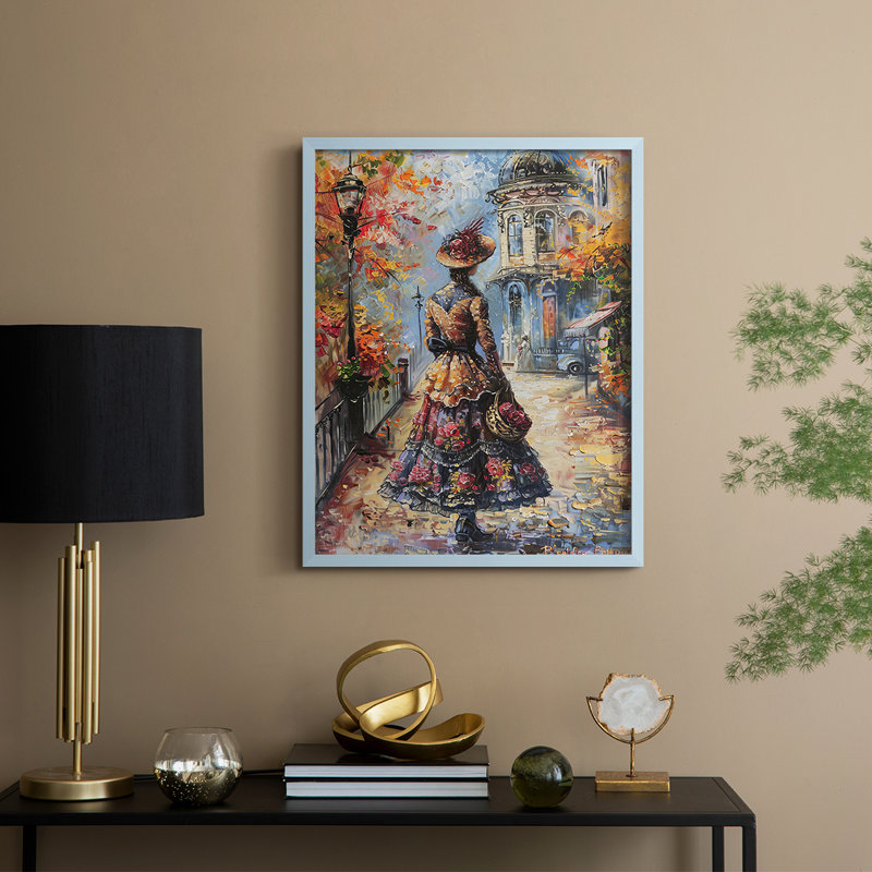 Reproduction encadrée WOMEN Series DCLxxxi - bois massif, Bleu, H 30 po x l 24 po