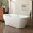 FerdY Bali 67" Freestanding Bathtub, Gracefully Shaped Soaking tub, Glossy White, cUPC Certified, Chrome Drain & Classic Slooted Overflow Assembly Included-105252179-122743619