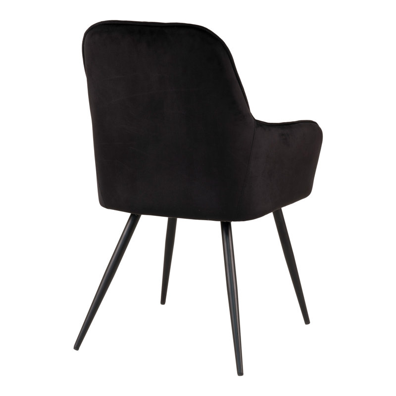 47cm H Velvet Upholstered Massivrücken Armchair