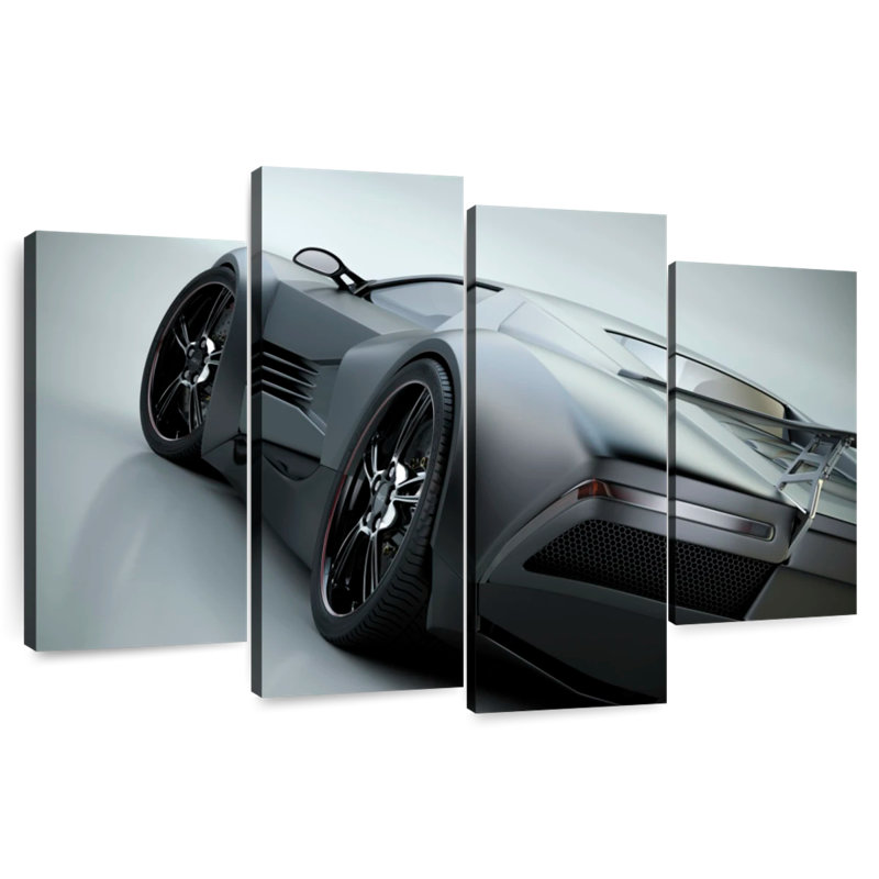 Matte Black Supercar, 22" H x 36" W