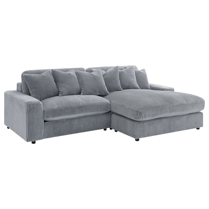 Reversible Track-Arm Sectional With Pillows