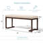 Banc rembourré moderne avec banc intérieur de 48 pouces pour hall d'entrée, couloir, salon, salle à manger, chambre à coucher, moderne et décoratif - blanc, crème-743763617