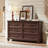 Farmhouse Walnut 6 Drawer Dresser for Bedroom, 54 inch Wide Vintage Large Chest of Drawers with Square Wood Legs, Rustic TV Console for Living Room, Wooden Storage Closet Dressers for Home-1722810480