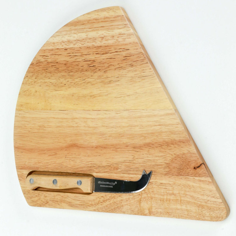 Eco-Friendly Rubber Wood Rectangular Cheese Board Set