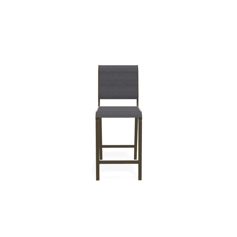 Tabouret de bar 26 po Holna, Bois de plage texturé, Étain Augustine