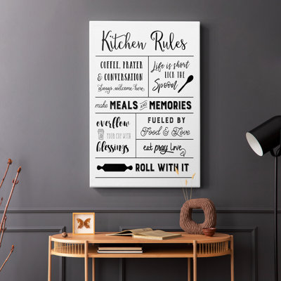 Meals and Memories Rules -Gallery Wrapped Cavas