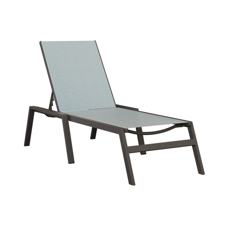 Berlin Gardens Vida Chaise Armless Lounge, Graphite Speckle, Sky Blue
