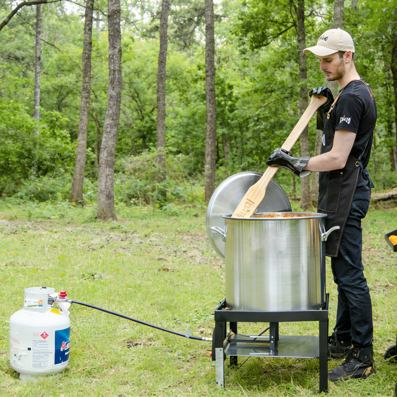 Feasto Heavy-Duty Propane Seafood Boiling Kit, Multifunctional Outdoor Propane Cooker with Perforated Basket, 100 QT Seafood Boiler for Backyard Feasts