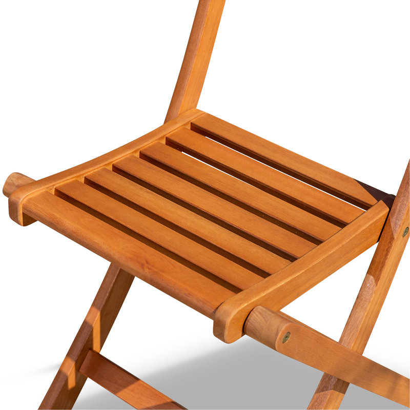 3-Piece Eucalyptus Bistro Set, Square, Natural Oil, Natural