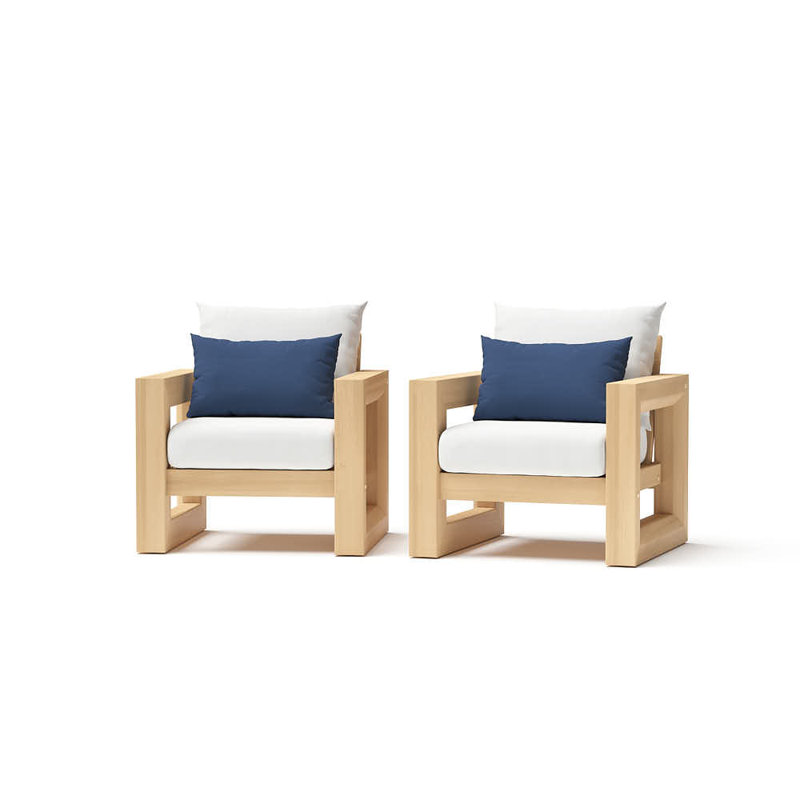 Sehrish Patio Chair With Sunbrella Cushion Covers, Canvas Regatta Sunbrella® Canvas