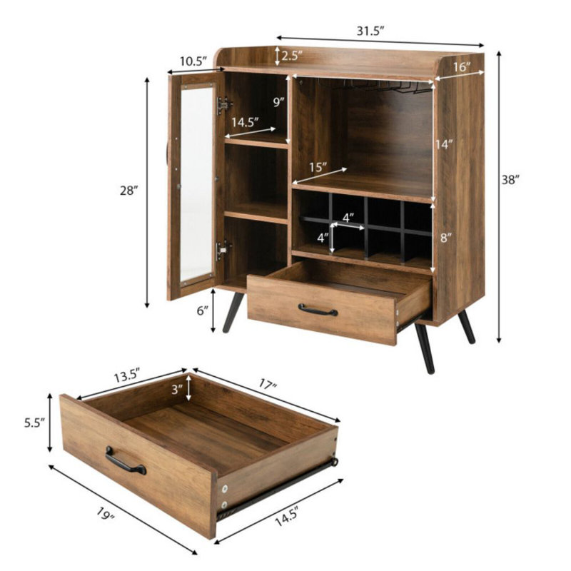 Basim 16'' Wine Bar