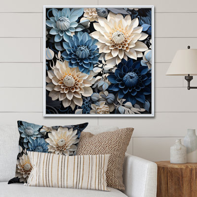 Décoration florale bleue et blanche - Dahlia