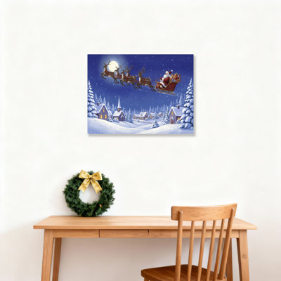 Santa Sleigh  Canvas Wall Art