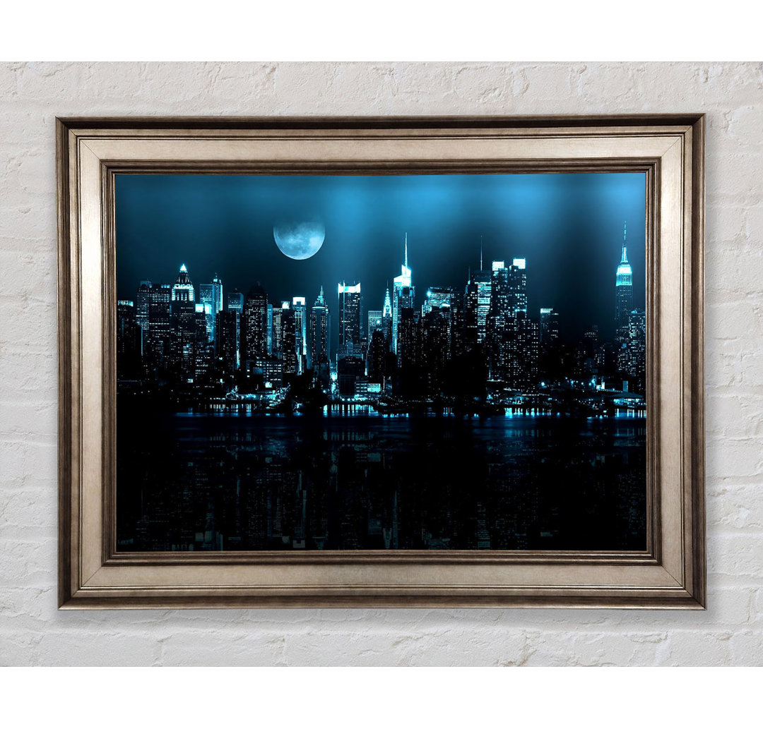 New York City Blue Moon Nights - Einzelne Bilderrahmen Kunstdrucke