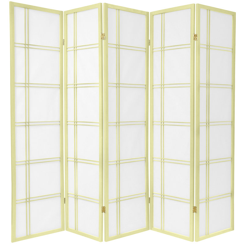 Cloison pliante en papier de riz de 58,75 po Keitez, Naturel, 5, 5 pi