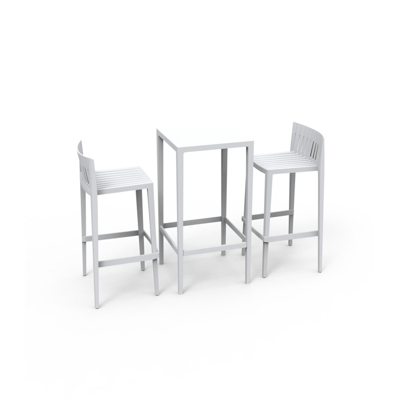 Ensemble de salle à manger à hauteur de comptoir 2 personnes Spirz, H 38,25 po x L 19,75 po x l 18,25 po, Blanc