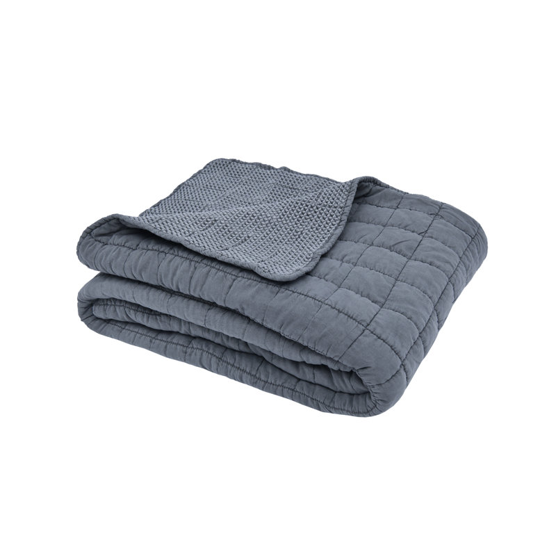 Bungert Polyester Solid Colour Bedspread, Blue
