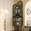 Armoire de coin en bois massif vert