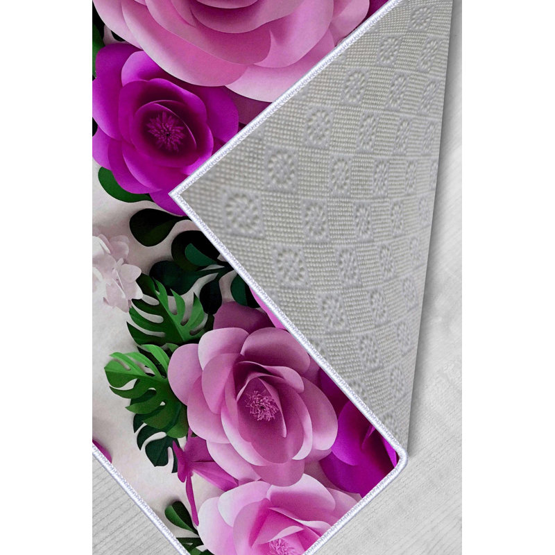 Durable Woven Carpet (50 x 80 cm / 1.6 x 2.6 ft), 100% Polyester, 0.3 in Pile Height | Antibacterial, Non-Slip Underside, Machine Washable | 3D Digital Printing, Perfect for Living Room & Bedroom Decor