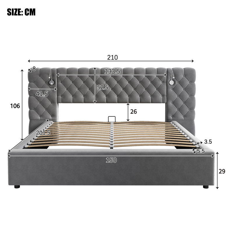 Metal Ottoman Storage Bed