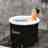 79 Gallon Portable Cold Plunge Tub, For Athletes With Wasp Cover And Carry Bag, Black Water Therapy