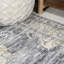 Tapis gris foncé / jaune en chenille délavé à la machine Gabryzek Bohemian-88570965