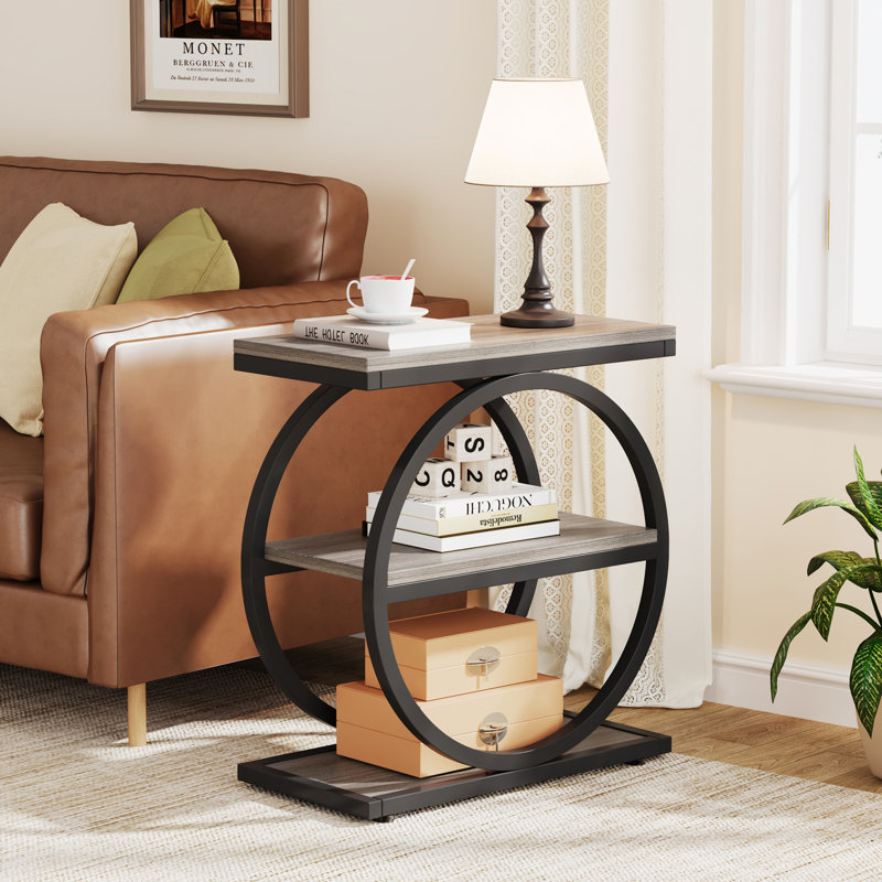 Table de bout à 3 niveaux pour vestibule, table d'appoint pour canapé, table à thé | Idée de cadeau, Gris