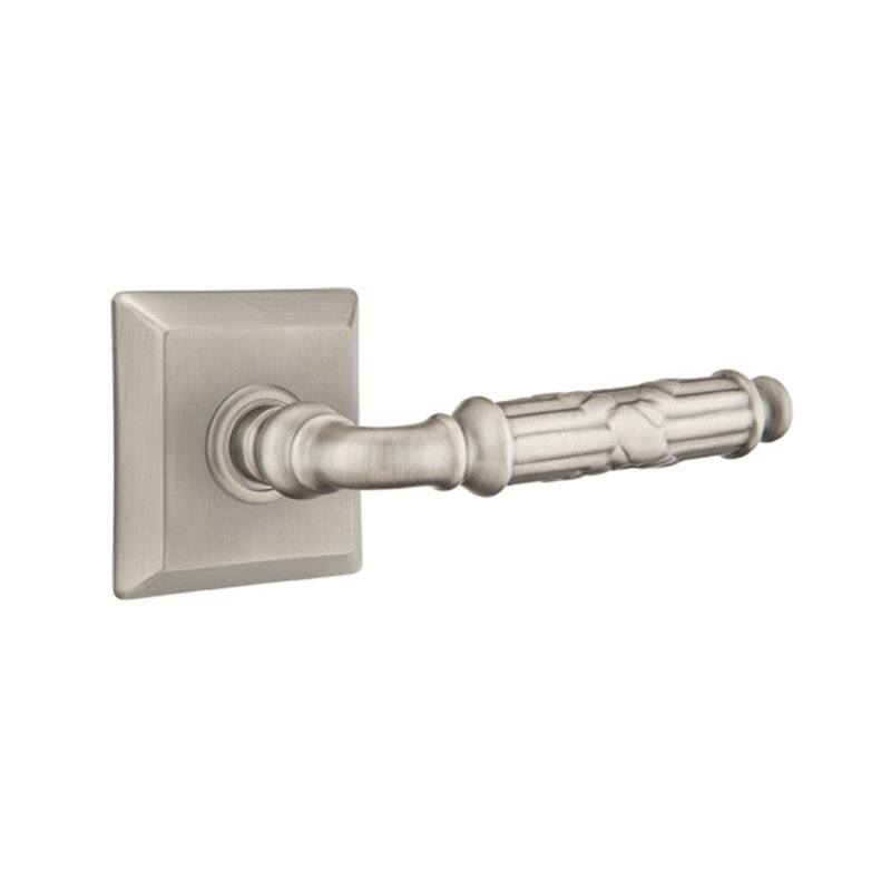 Levier de porte d'intimité (lit et bain) avec rosette, Droite, Nickel antique