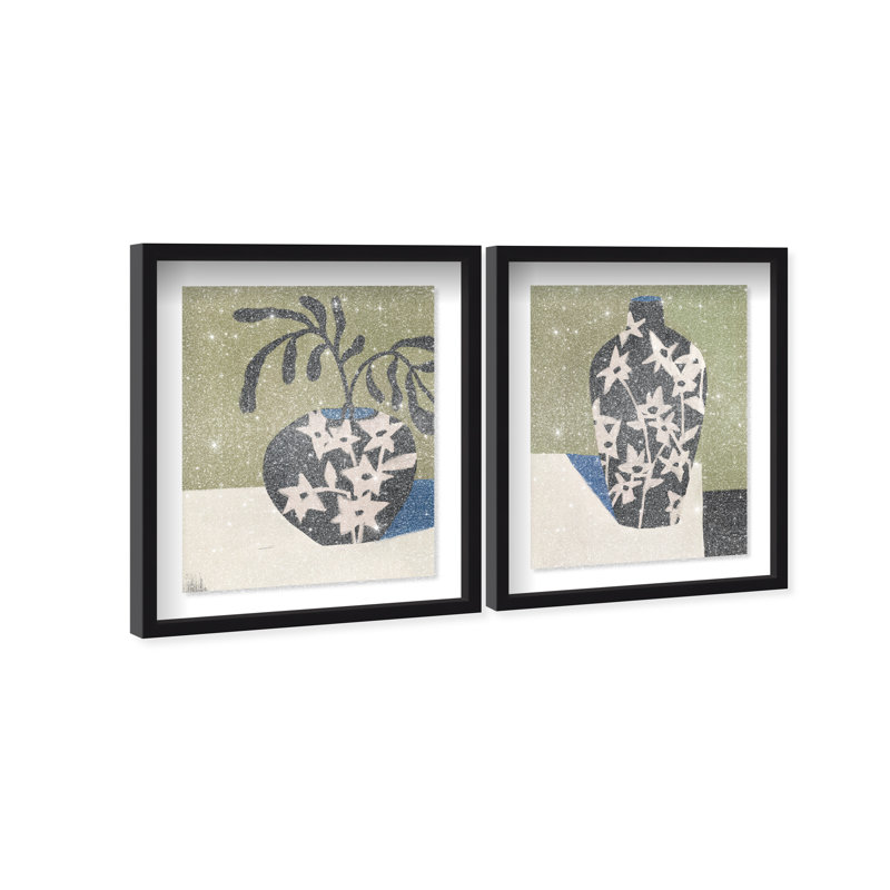Noir Vase Set Set by Oliver Gal, 43"H x 35"W, Black Shadowbox