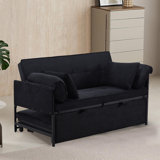 3-in-1 Convertible Sleeper Loveseat Sofa Couch with Pullout Bed and Storage for Living Room, Bedroom, Balcony, RV