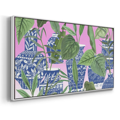Indigo Palms II - Toile tendue avec châssis encadré - Prêt à être accroché