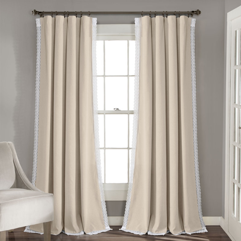 Rosalie Semi Sheer Curtain Pair, Blue, 54"W x 120"L