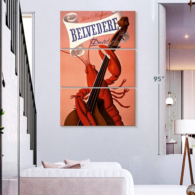 Ketti Lobster Playing Cello, 74" H x 48" W