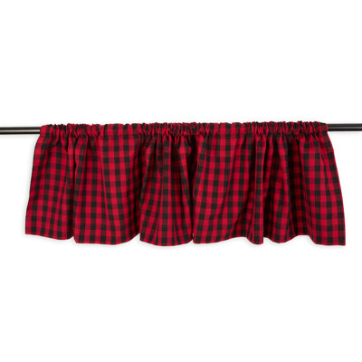 Cantonnière rouge à carreaux avec cantonnière 72x14