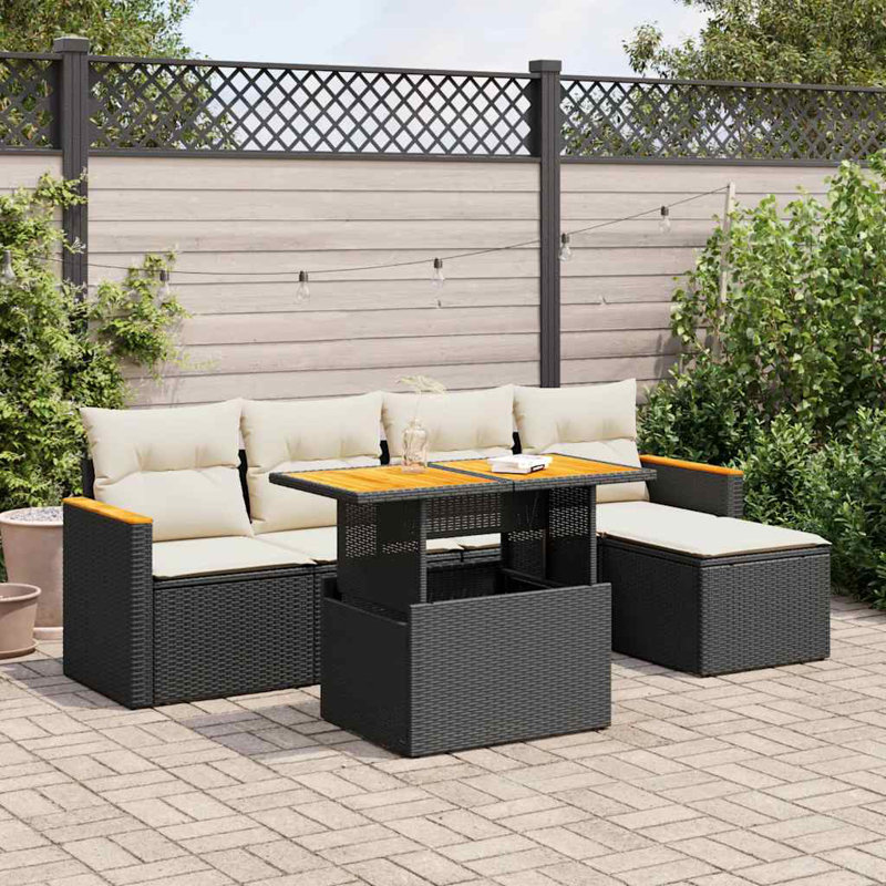 Vidaxl Garden Sofa Set Black, Cream White