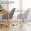 HDHNBA Velvet Upholstered Height Adjustable Swivel Chair With Lumbar Support Pillow-2097255649