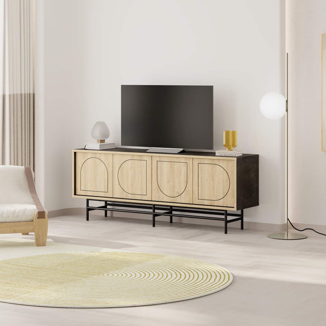 4-door Tv Stand For 58" Tvs With Laser-cut Doors, 149.2cm