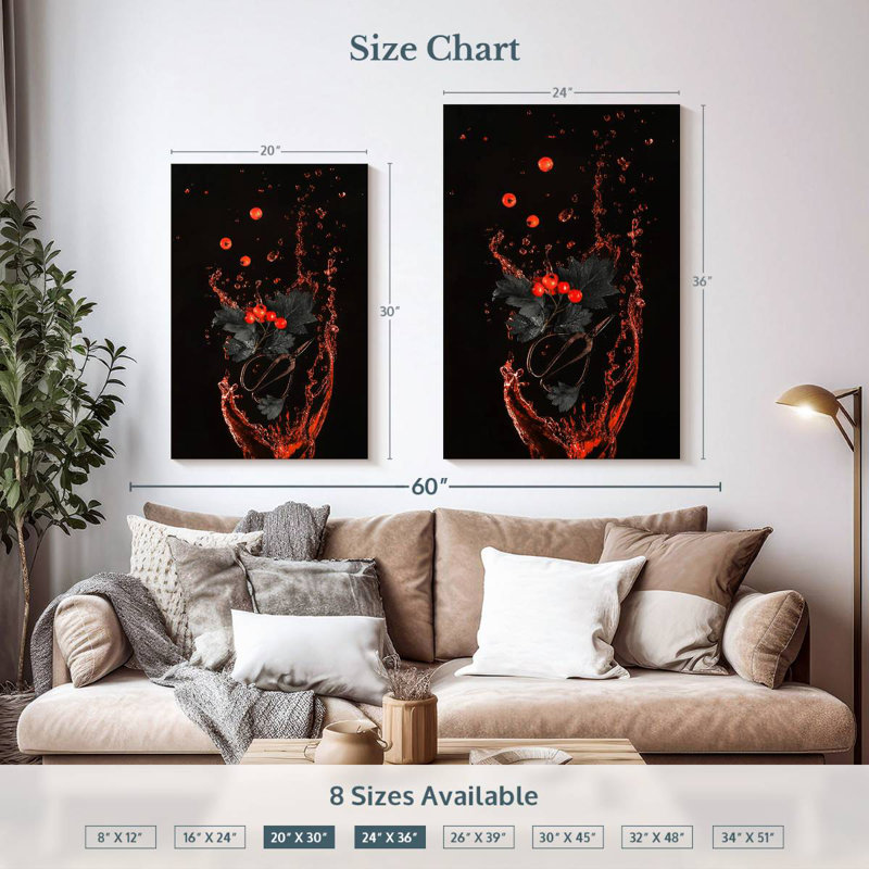 Yarlin Red Berry Drink, 30" H x 20" W