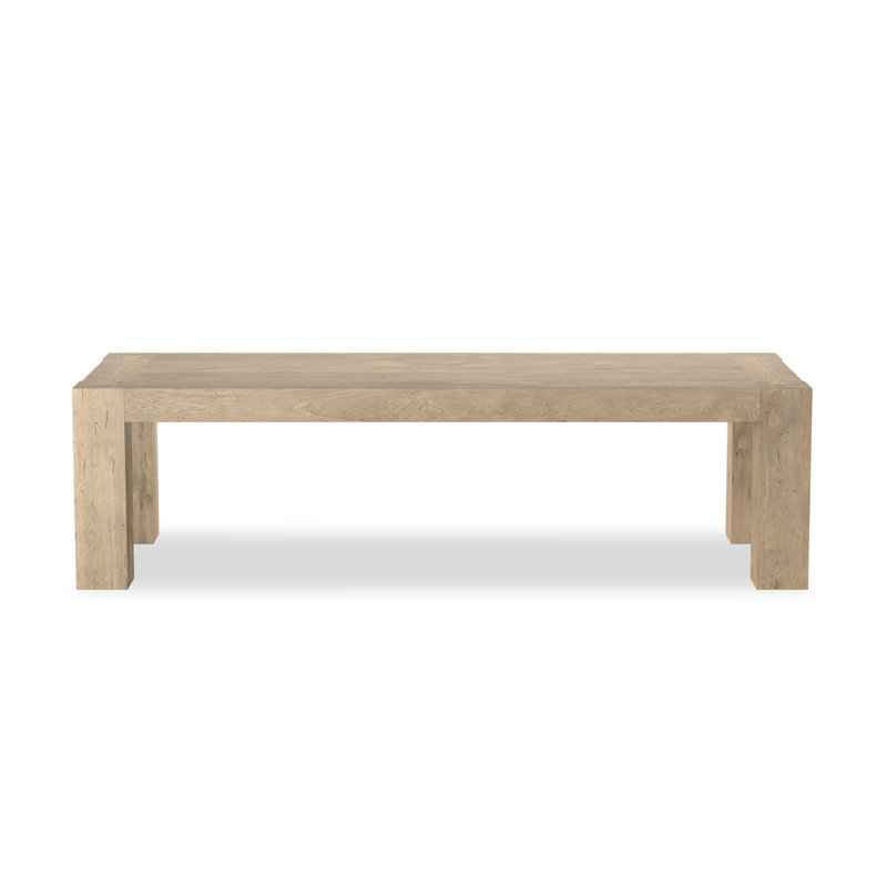 Abaso Dining Table, Whitewash Rustic Wormwood Oak, 30'' H x 108'' W x 43'' D