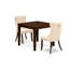 Ensemble de table de salle à manger 3 pièces composé d'une table carrée en bois massif et de 2 chaises Parson rembourrées en tissu de polyester, noyer antique-287111844-287111845