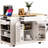 Kitchen Island With 10 Trash Can Holder, 3 Drawers, Open Shelves, Power Outlets, White Edition Space, Design-284091382