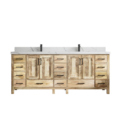Malibu 84'' Double Bathroom Vanity with Quartz Top