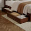 Lit plateforme en bois avec pied de lit et tiroirs de rangement Ronan-477809-477819