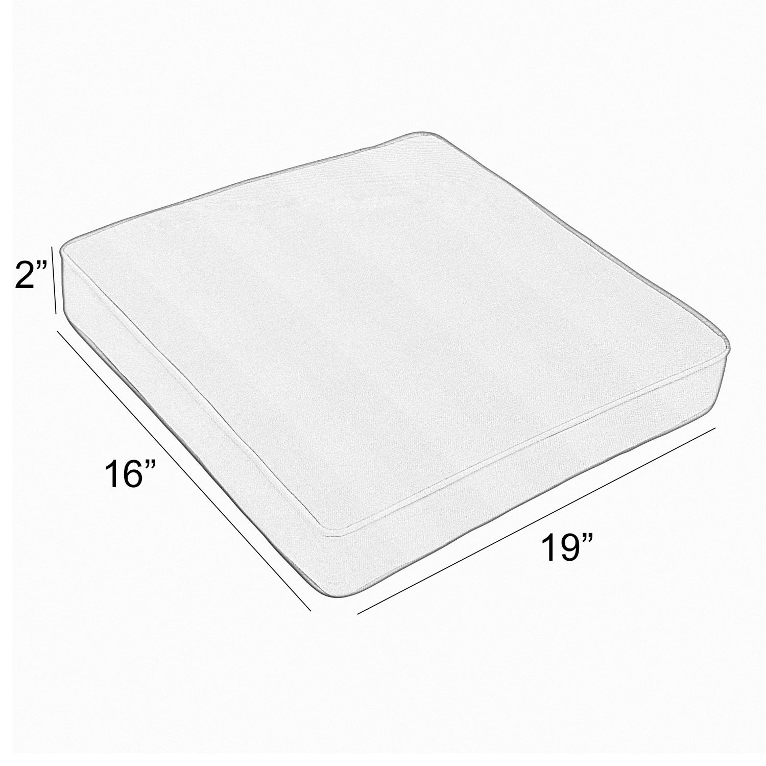19" Sunbrella® Seat Cushion, Canvas Natural Sunbrella Canvas