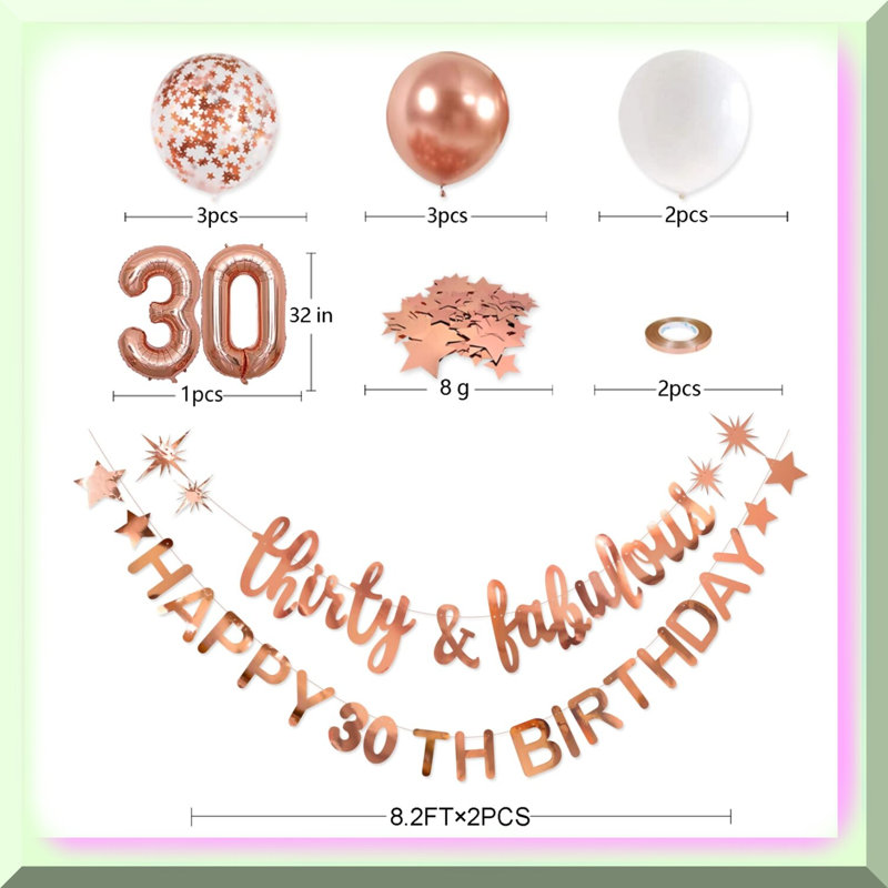 Shimmering Rose Gold 19th Birthday Celebration Kit