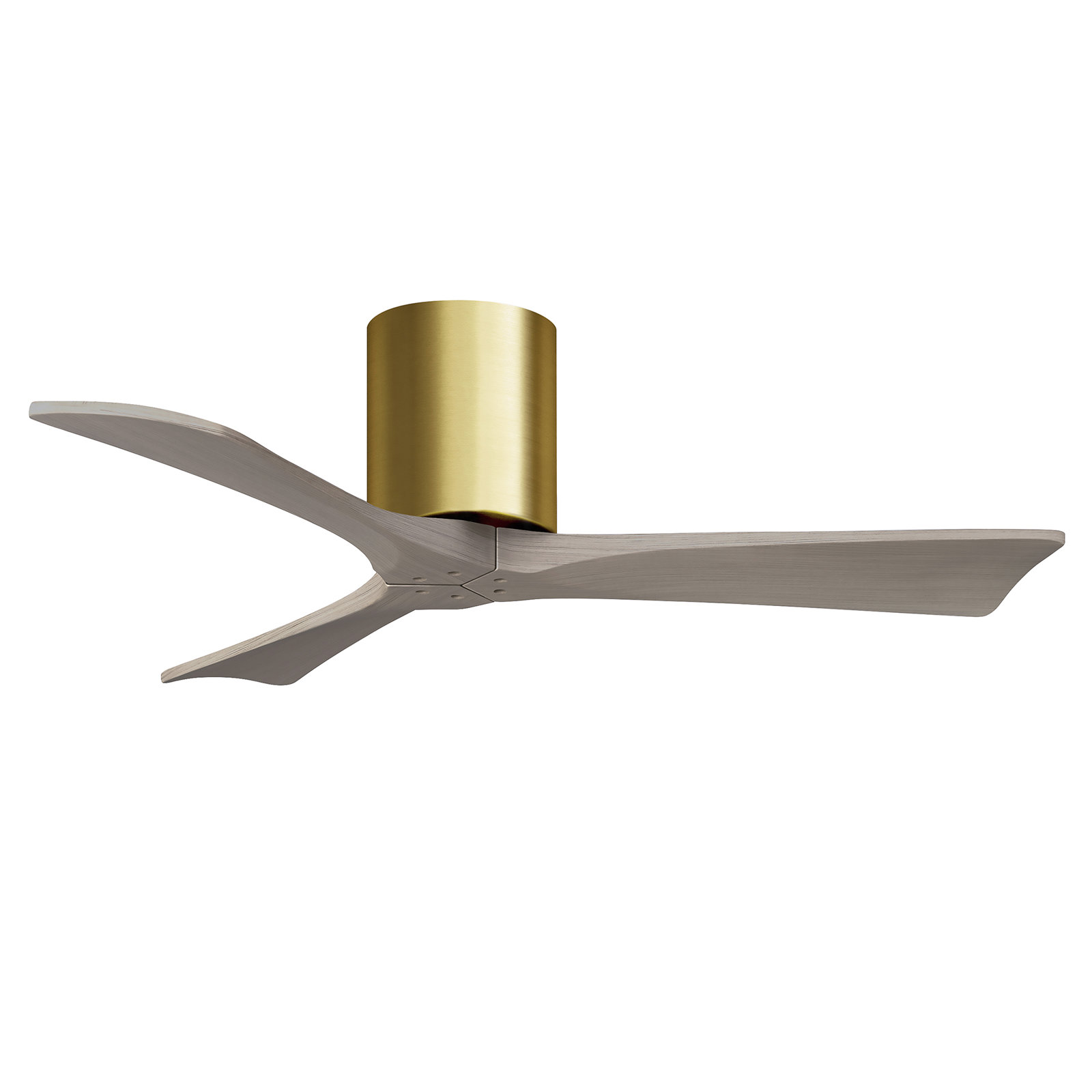 Olivier 3 Blade Ceiling Fan, Brushed Brass, Gray Ash Tone, 42"
