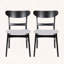 Ensemble de chaises de salle à manger rembourrées Mid-Century avec pieds en bois d'hévéa, ensemble de 2